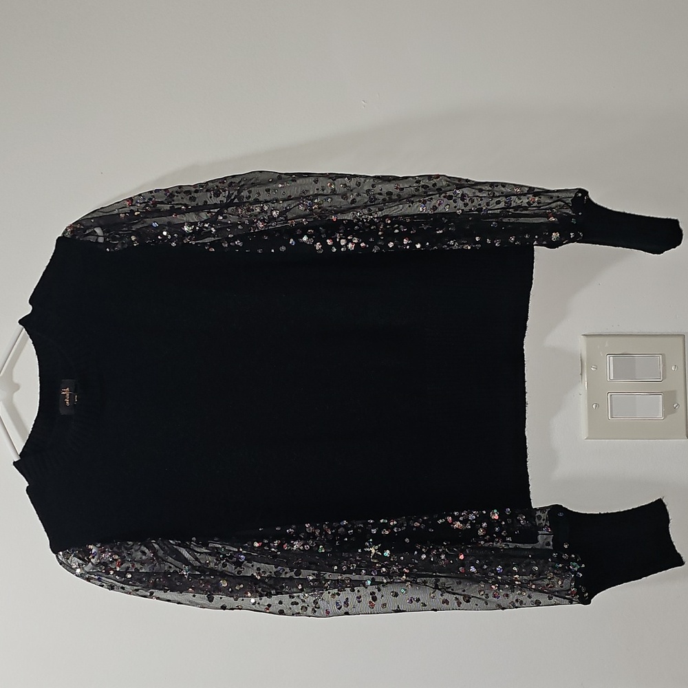 Ontwelfth Womens Long  Tulle Sleeves, Festive Blouse‎ Size L